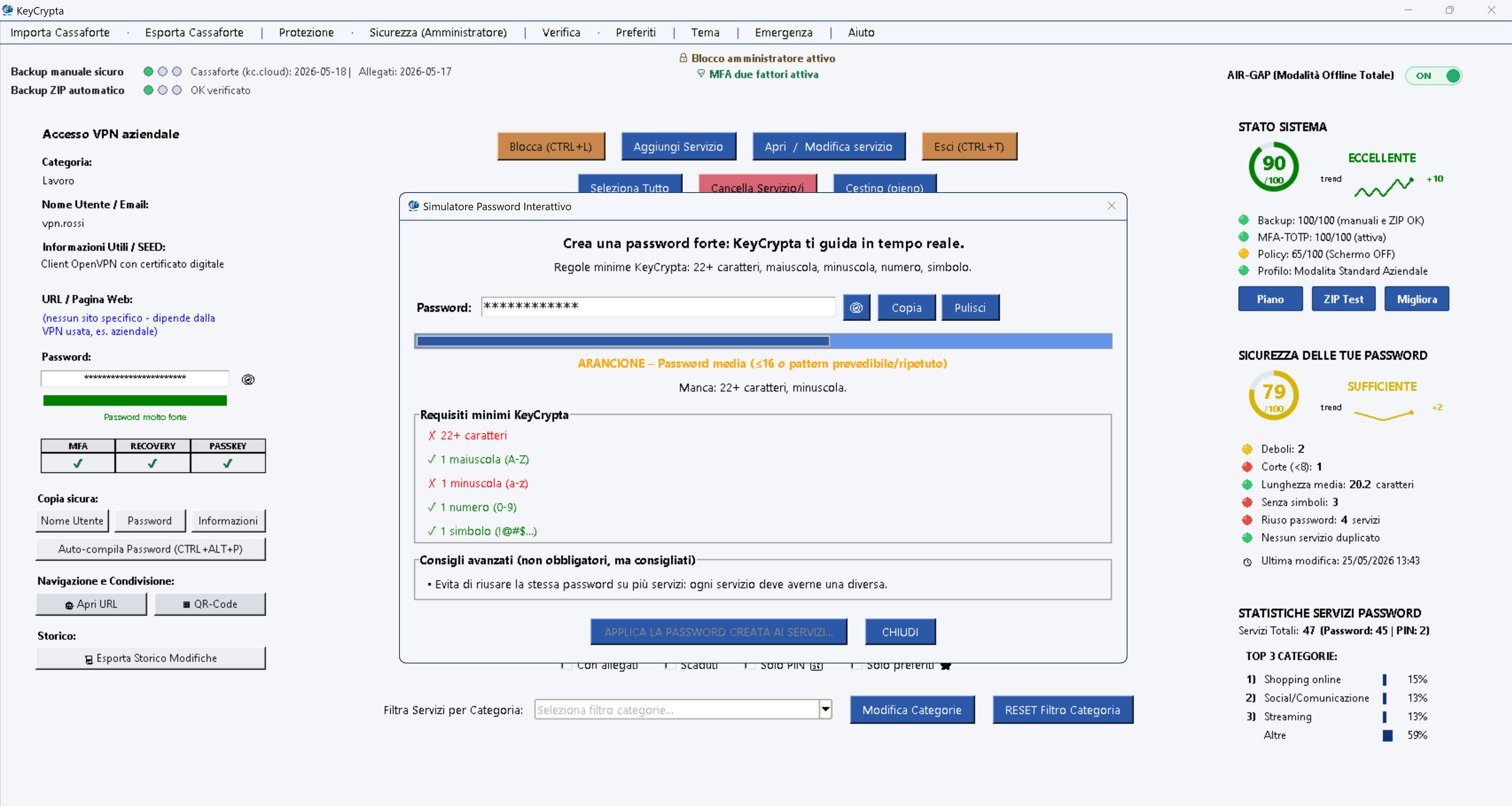 Dashboard KeyCrypta 4